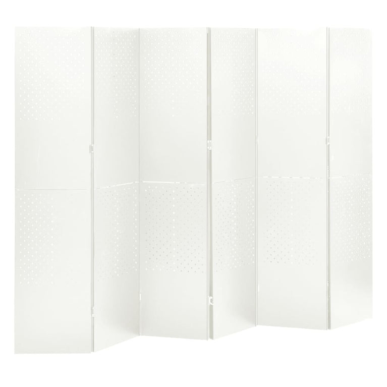 Kamerschermen 2 st met 6 panelen 240x180 cm staal wit MeubelReus