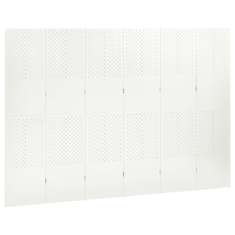 Kamerschermen 2 st met 6 panelen 240x180 cm staal wit MeubelReus