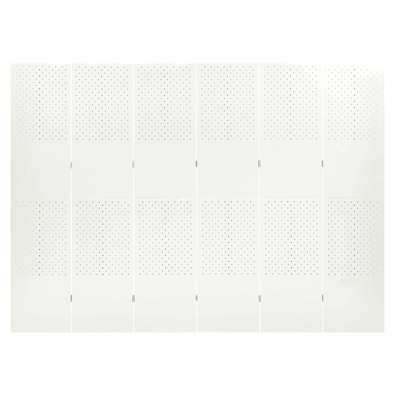 Kamerschermen 2 st met 6 panelen 240x180 cm staal wit MeubelReus