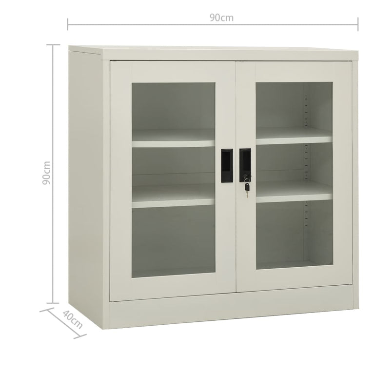 Kantoorkast met plantenbak 90x40x113 cm staal lichtgrijs MeubelReus