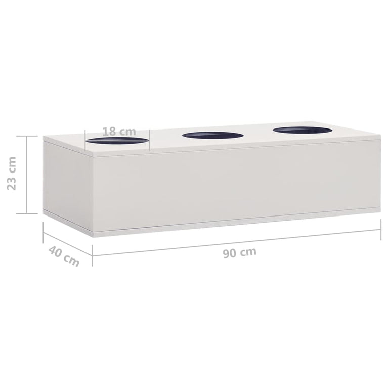 Kantoorkast met plantenbak 90x40x113 cm staal lichtgrijs MeubelReus