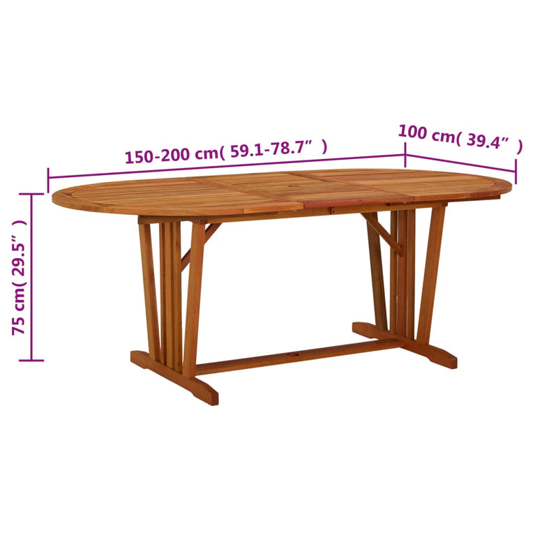 Tuintafel 200x100x75 cm massief eucalyptushout MeubelReus