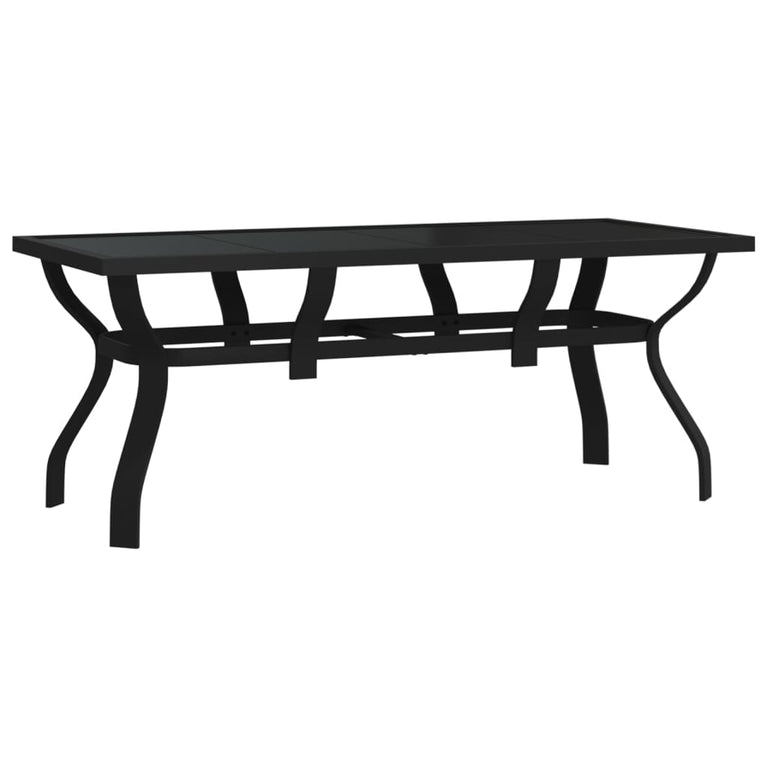 Tuintafel 180x80x70 cm staal en glas zwart MeubelReus