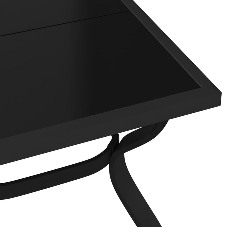 Tuintafel 180x80x70 cm staal en glas zwart MeubelReus