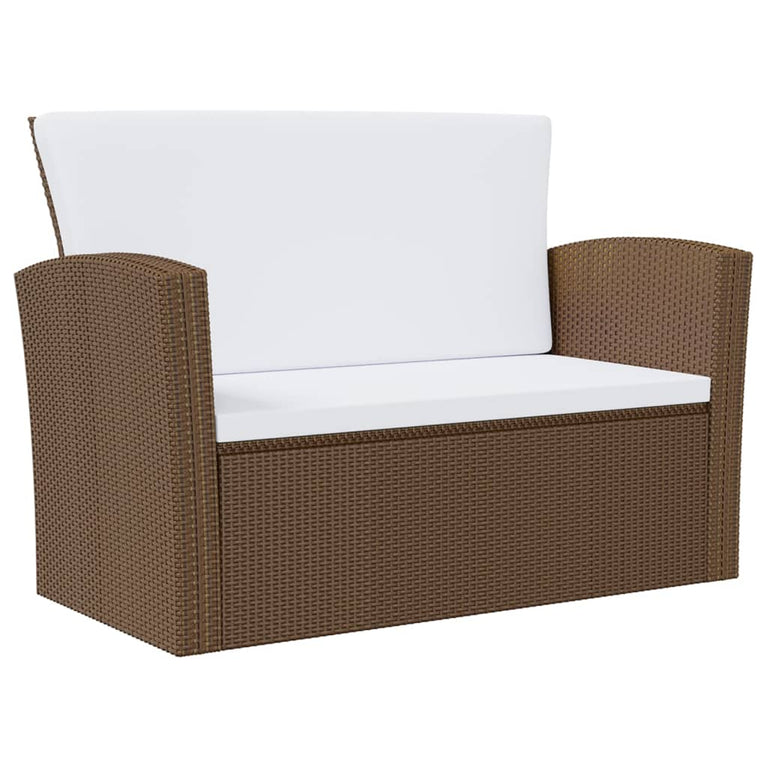 16-delige Loungeset met kussens poly rattan bruin MeubelReus