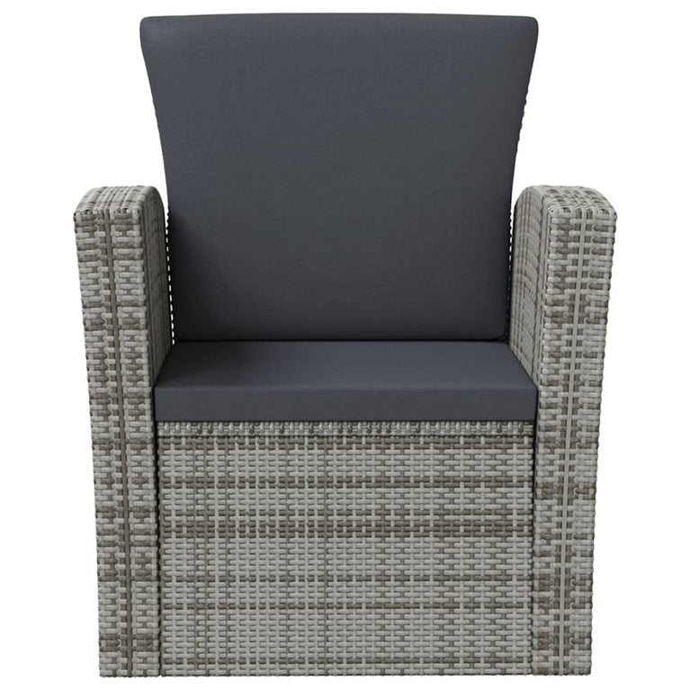 16-delige Loungeset met kussens poly rattan grijs MeubelReus