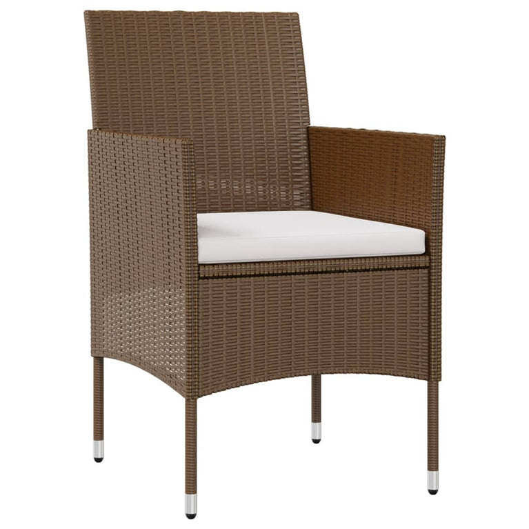 8-delige Loungeset met kussens poly rattan bruin