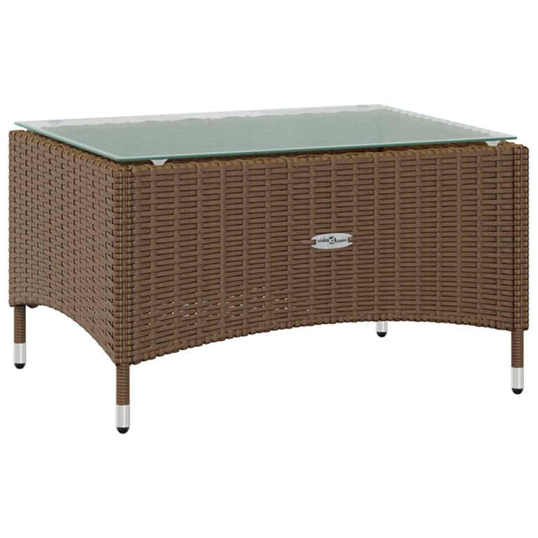 8-delige Loungeset met kussens poly rattan bruin