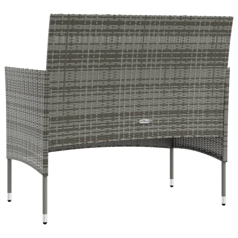 8-delige Loungeset met kussens poly rattan grijs MeubelReus