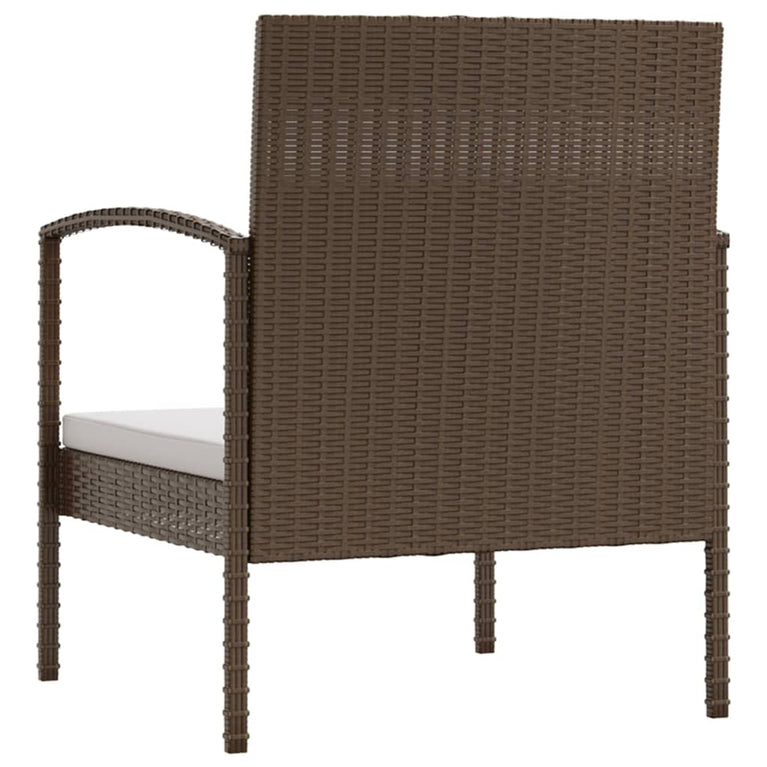 8-delige Loungeset met kussens poly rattan bruin