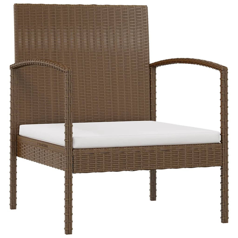 16-delige Loungeset met kussens poly rattan bruin MeubelReus
