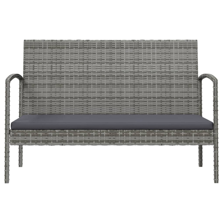 8-delige Loungeset met kussens poly rattan grijs MeubelReus