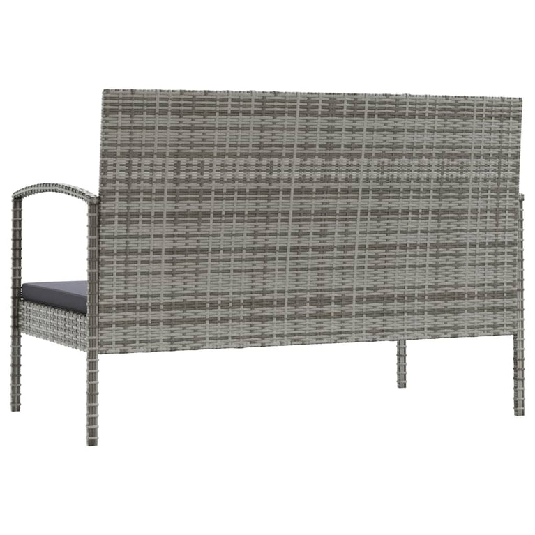 16-delige Loungeset met kussens poly rattan grijs MeubelReus
