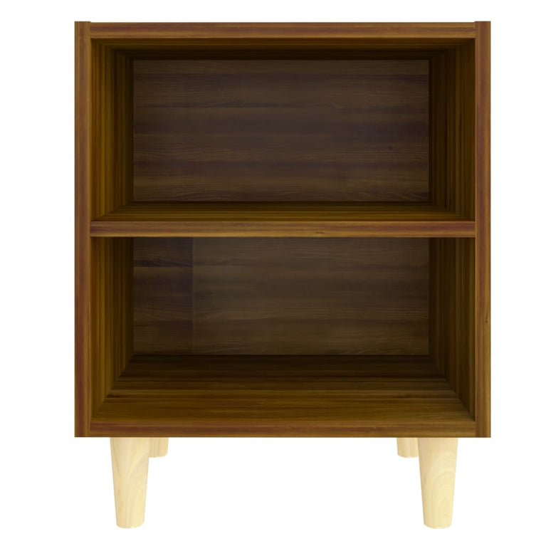 Nachtkastjes 2 st met houten poten 40x30x50 cm bruineikenkleur MeubelReus