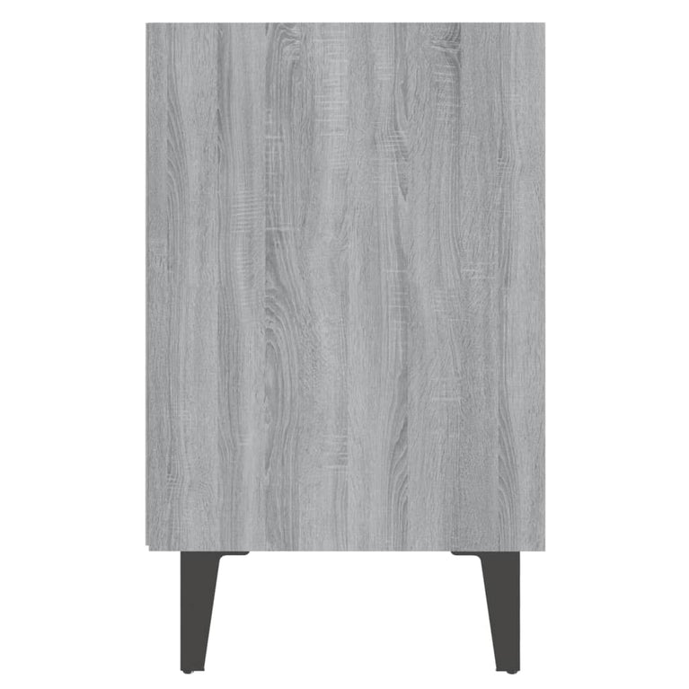 Nachtkastje met metalen poten 40x30x50 cm grijs sonoma eiken MeubelReus