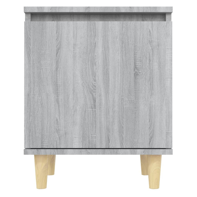 Nachtkastjes 2 st met houten poten 40x30x50 cm grijs sonoma MeubelReus