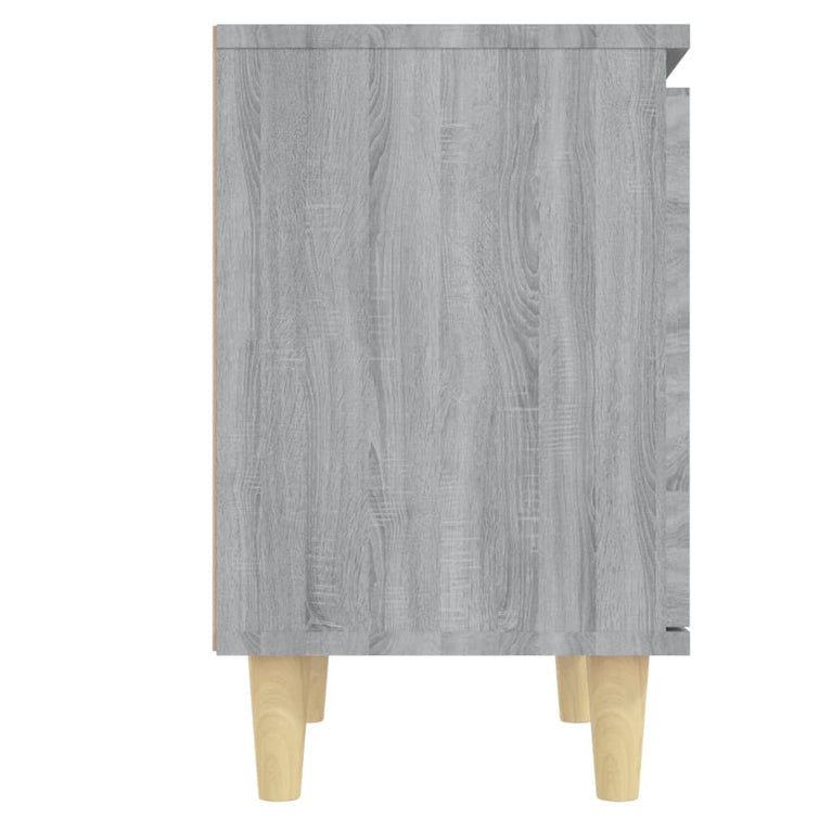 Nachtkastjes 2 st met houten poten 40x30x50 cm grijs sonoma MeubelReus