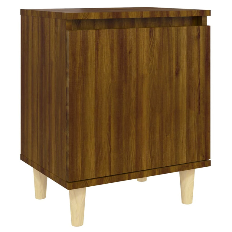 Nachtkastjes 2 st met houten poten 40x30x50 cm bruineikenkleur MeubelReus