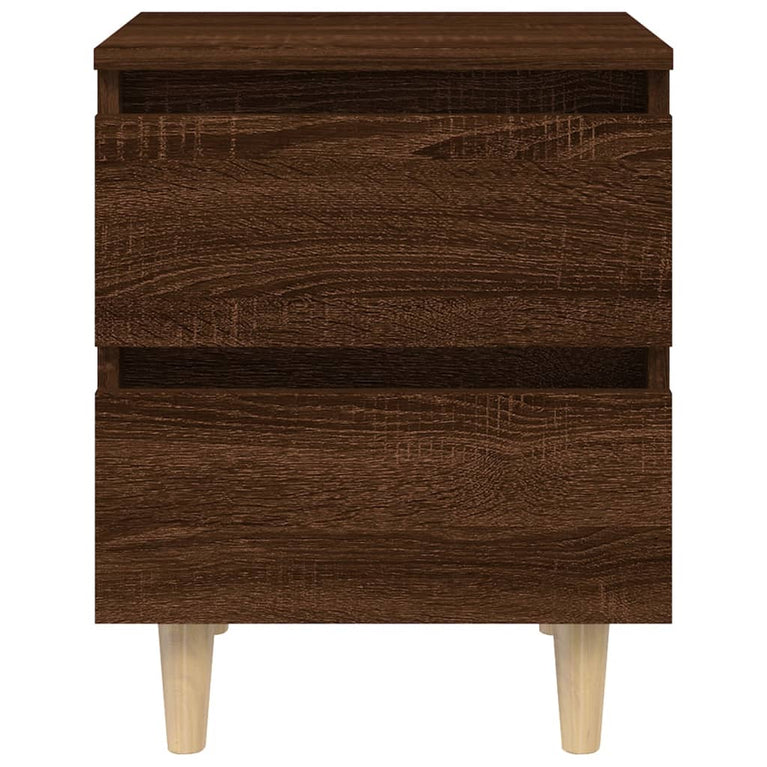 Nachtkastjes 2 st met houten poten 40x35x50 cm bruineikenkleur MeubelReus