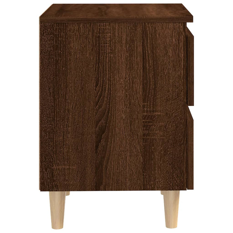 Nachtkastjes 2 st met houten poten 40x35x50 cm bruineikenkleur MeubelReus