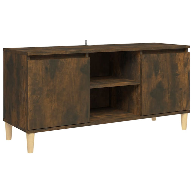 Tv-meubel met houten poten 103,5x35x50 cm gerookt eikenkleurig MeubelReus