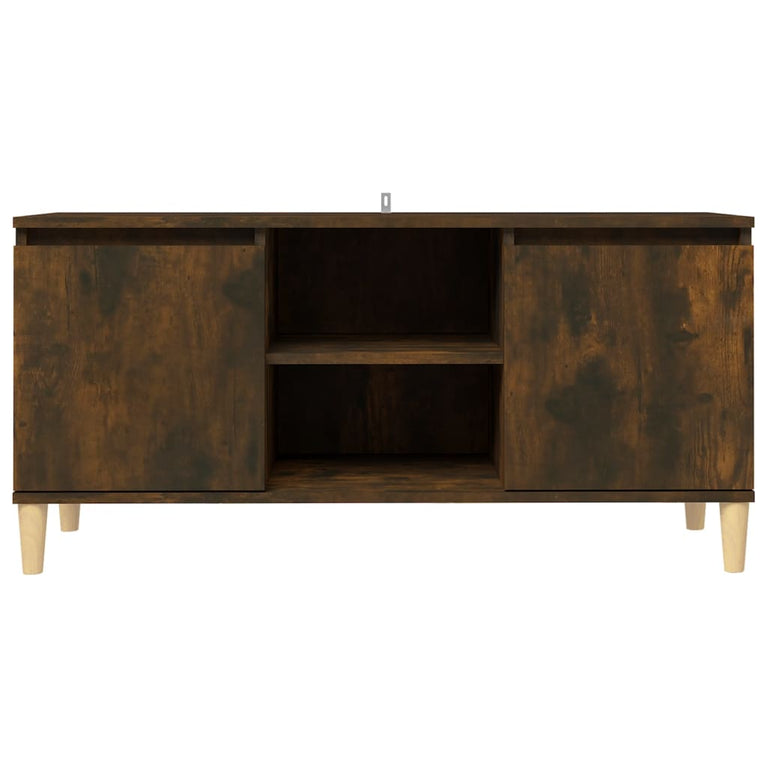 Tv-meubel met houten poten 103,5x35x50 cm gerookt eikenkleurig MeubelReus