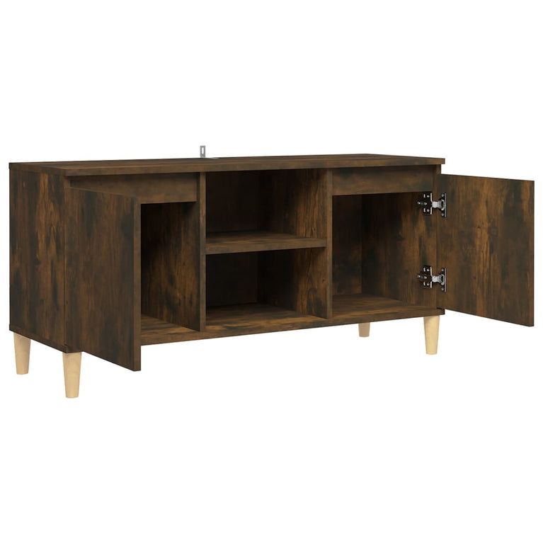 Tv-meubel met houten poten 103,5x35x50 cm gerookt eikenkleurig MeubelReus