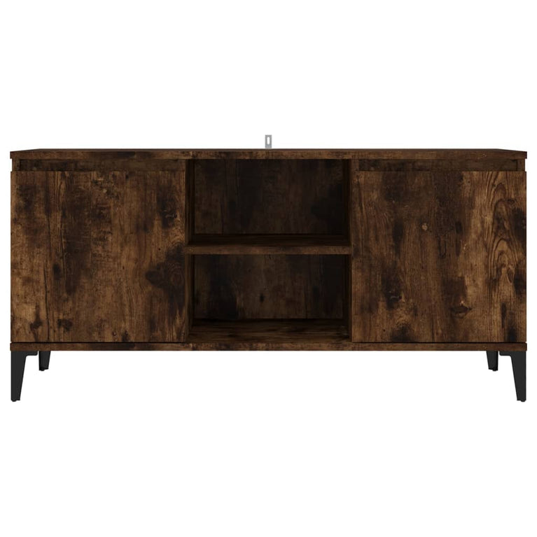 Tv-meubel met metalen poten 103,5x35x50 cm gerookt eikenkleurig MeubelReus