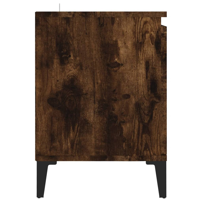 Tv-meubel met metalen poten 103,5x35x50 cm gerookt eikenkleurig MeubelReus