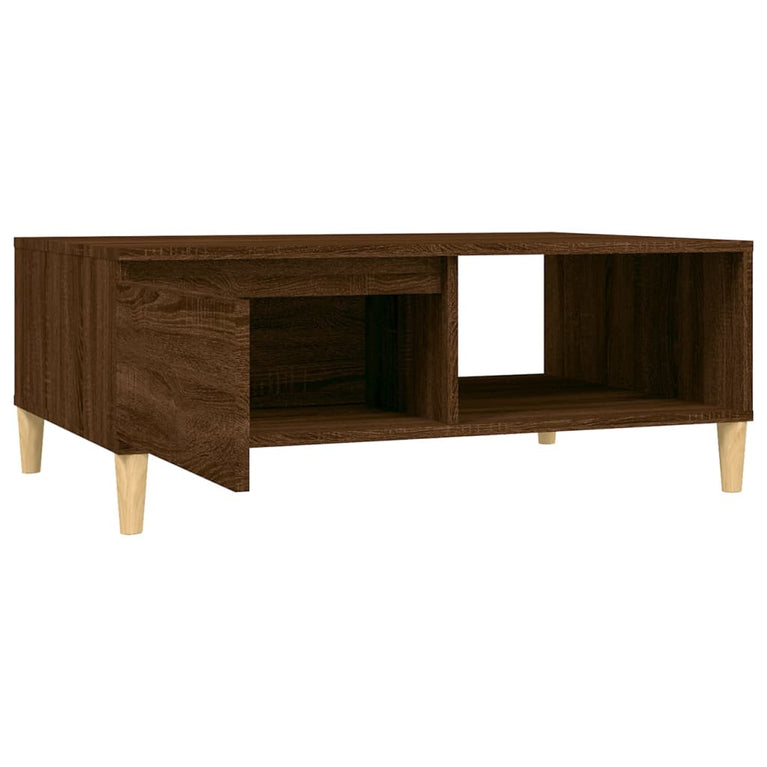 Salontafel 90x60x35 cm bewerkt hout bruin eikenkleur MeubelReus