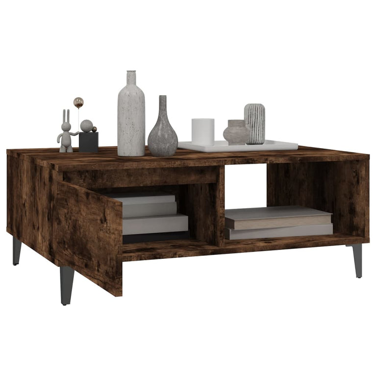 Salontafel 90x60x35 cm spaanplaat gerookt eikenkleurig MeubelReus