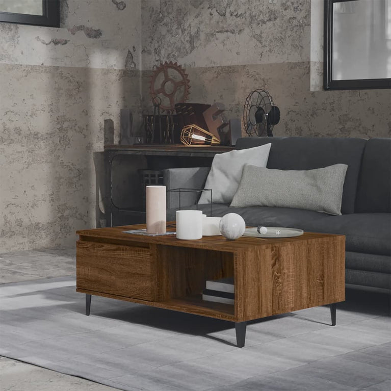 Salontafel 90x60x35 cm spaanplaat bruineikenkleurig MeubelReus