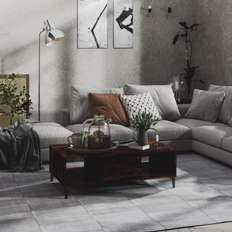 Salontafel 103,5x60x35 cm spaanplaat gerookt eikenkleurig MeubelReus