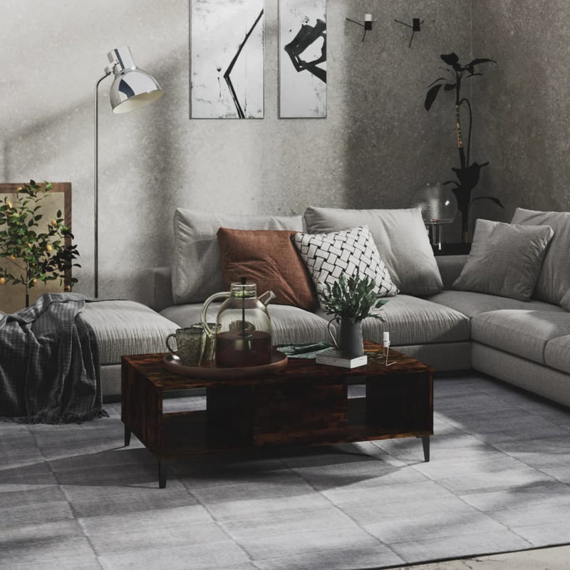 Salontafel 103,5x60x35 cm spaanplaat gerookt eikenkleurig MeubelReus