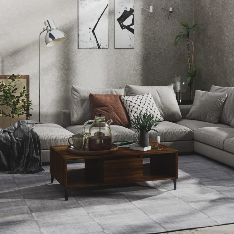 Salontafel 103,5x60x35 cm spaanplaat bruineikenkleurig MeubelReus