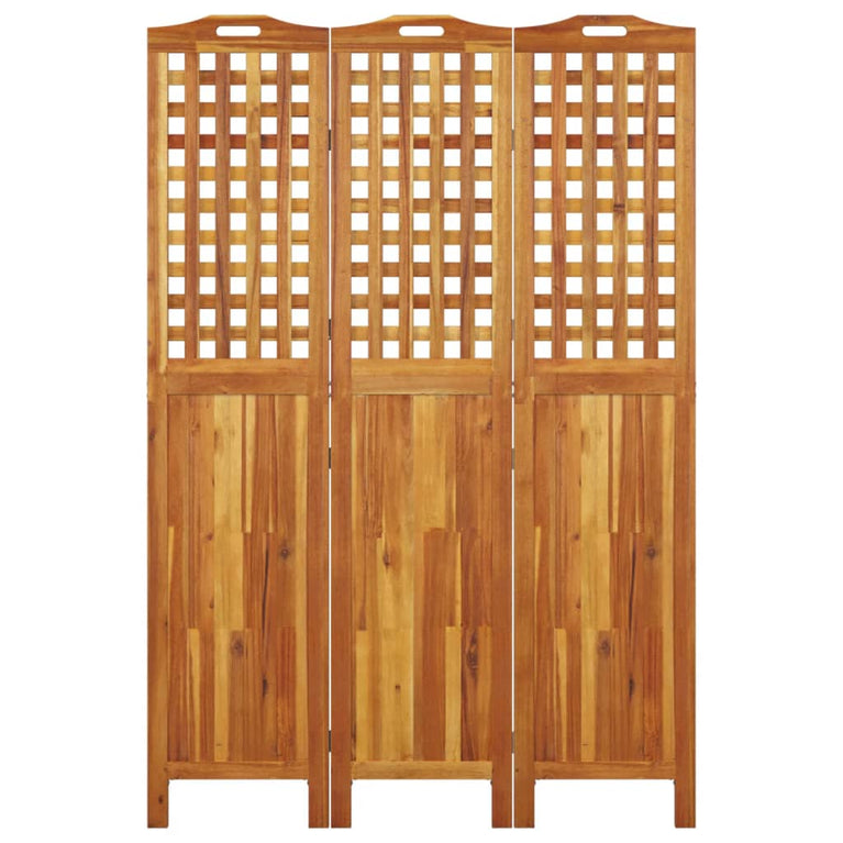 Kamerscherm met 3 panelen 121,5x2x180 cm massief acaciahout MeubelReus