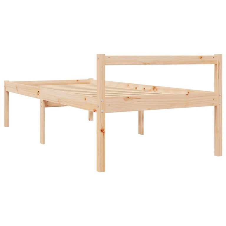 Seniorenbed massief grenenhout wit 75x190 cm Small Single
