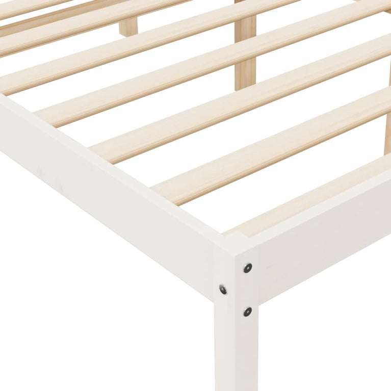 Seniorenbed massief grenenhout wit 75x190 cm Small Single