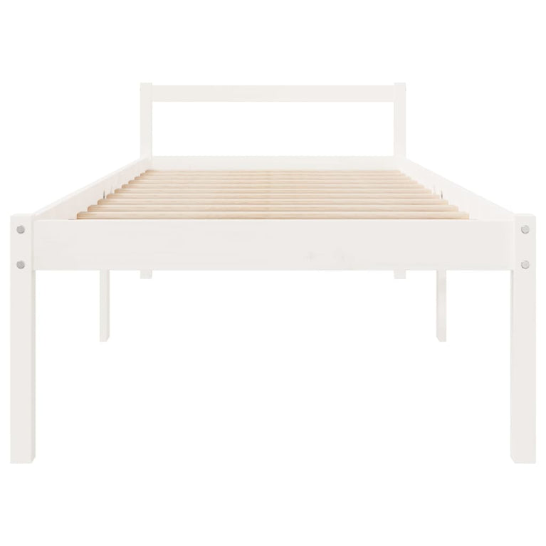 Seniorenbed massief grenenhout wit 90x190 cm Small Single