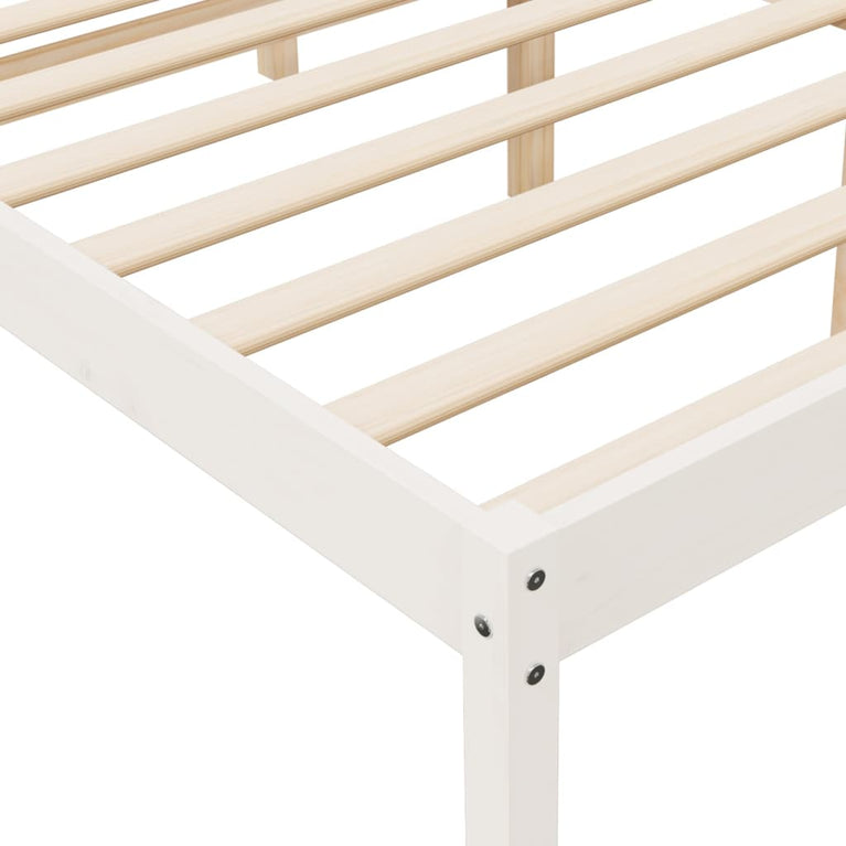 Seniorenbed massief grenenhout wit 90x190 cm Small Single