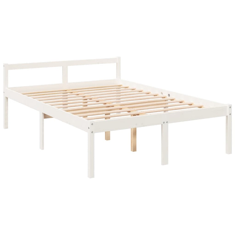 Seniorenbed massief grenenhout wit 120x190 cm Small Double