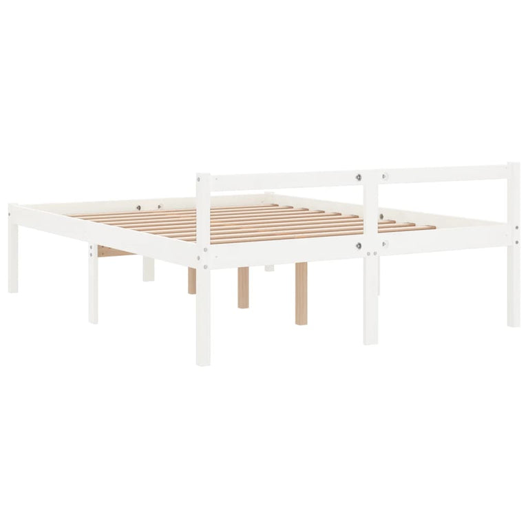 Seniorenbed massief grenenhout wit 120x190 cm Small Double
