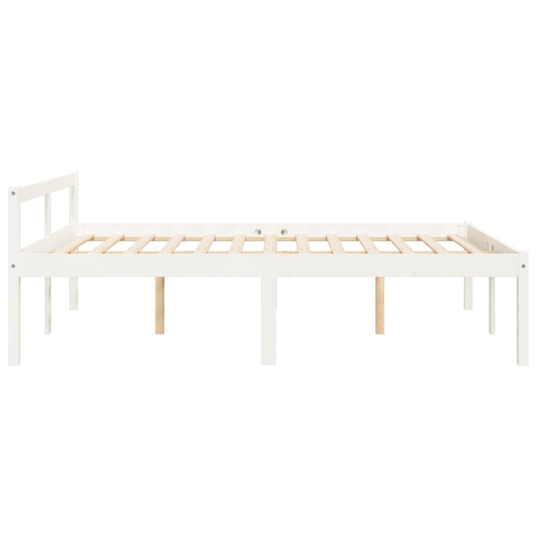 Seniorenbed massief grenenhout wit 120x190 cm Small Double