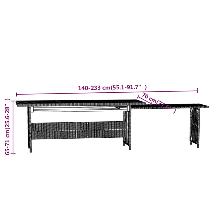 3-delige Loungeset met kussens poly rattan grijs MeubelReus