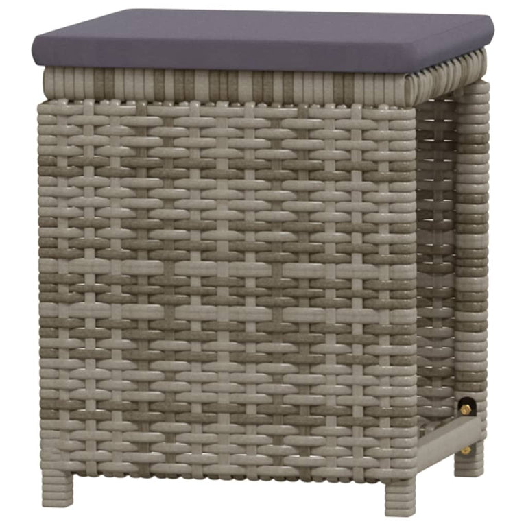 6-delige Loungeset met kussens poly rattan grijs MeubelReus