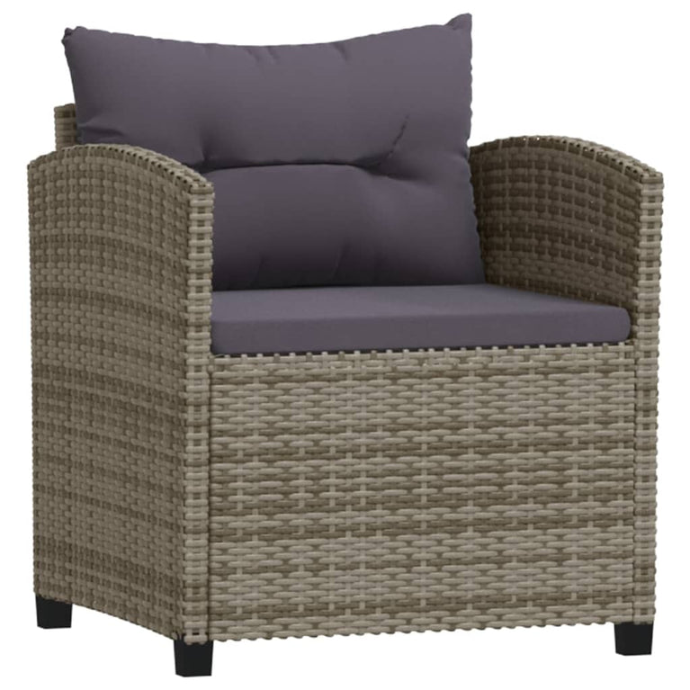 7-delige Loungeset met kussens poly rattan grijs MeubelReus
