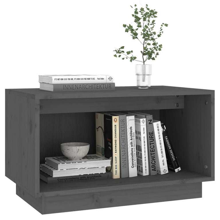 Tv-meubel 60x35x35 cm massief grenenhout grijs MeubelReus