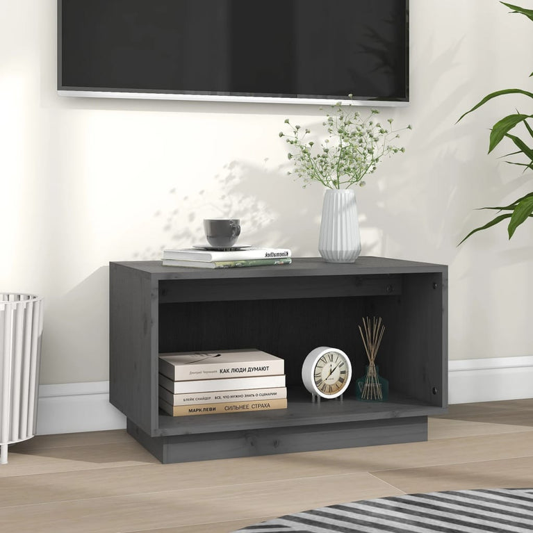 Tv-meubel 60x35x35 cm massief grenenhout grijs MeubelReus