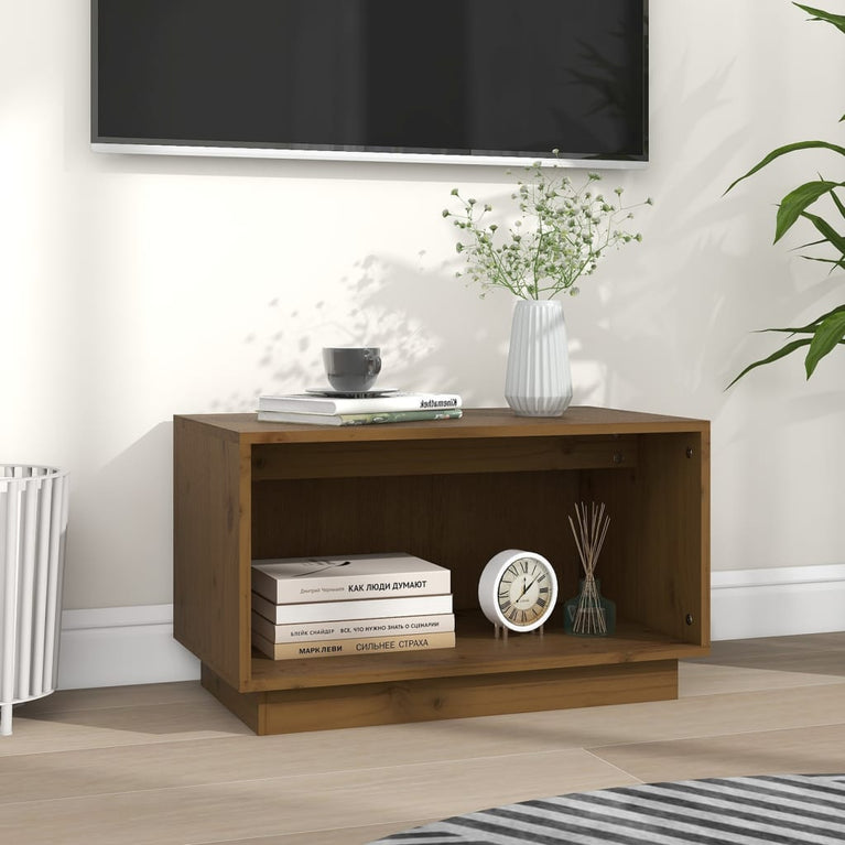 Tv-meubel 60x35x35 cm massief grenenhout honingbruin MeubelReus