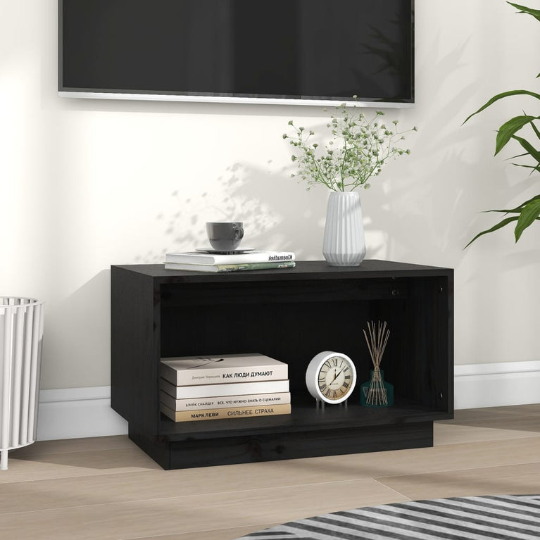 Tv-meubel 60x35x35 cm massief grenenhout zwart MeubelReus